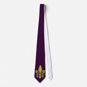Mardi Gras Fleur de Dots Tie