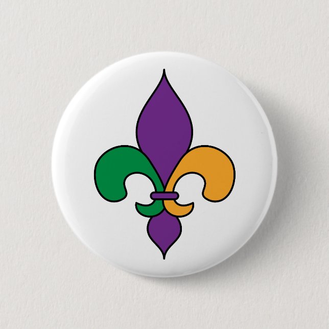 Mardi Gras Fleur de Lis 6 Cm Round Badge (Front)