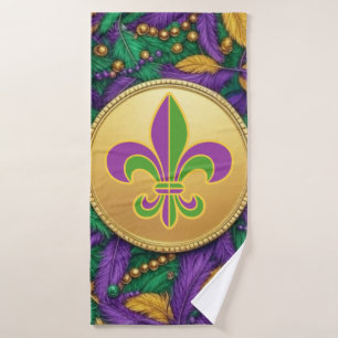 Mardi Gras Fleur de lis Bath Towel