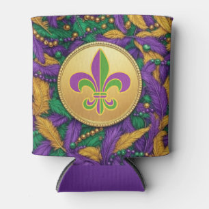 Mardi Gras Fleur de lis Can Cooler