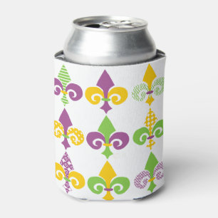 Mardi Gras Fleur de Lis Can Cooler