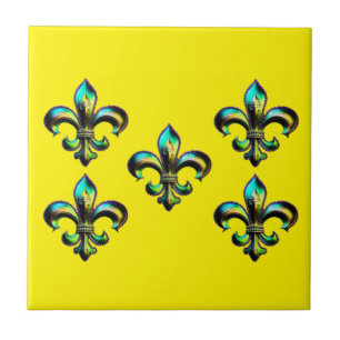 Mardi Gras Fleur De Lis  Ceramic Tile