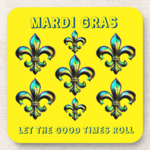 Mardi Gras Fleur De Lis Coaster