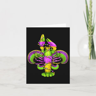 Mardi Gras Fleur De Lis Crawfish Leopard Costume  Card