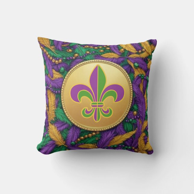 Mardi Gras Fleur de lis Cushion (Front)