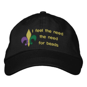 Mardi Gras ~ Fleur De Lis Embroidered Hat