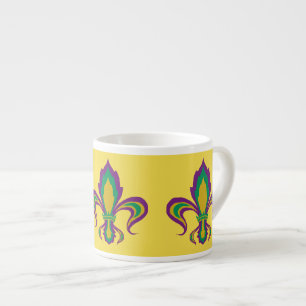 Mardi Gras Fleur De Lis Espresso Cup