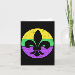 Mardi Gras Fleur De Lis For Carnival Celebration Card