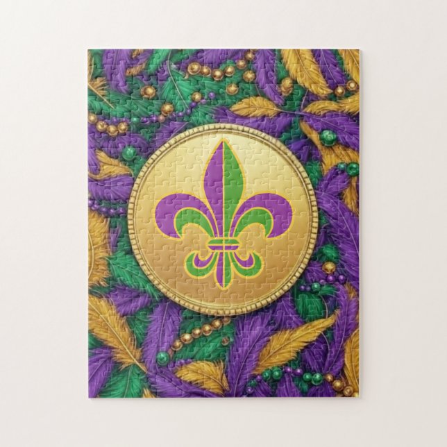 Mardi Gras Fleur de lis Jigsaw Puzzle (Vertical)