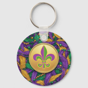 Mardi Gras Fleur de lis Key Ring