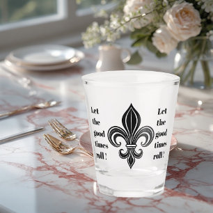 Mardi Gras Fleur-de-lis Let The Good Times Roll Shot Glass