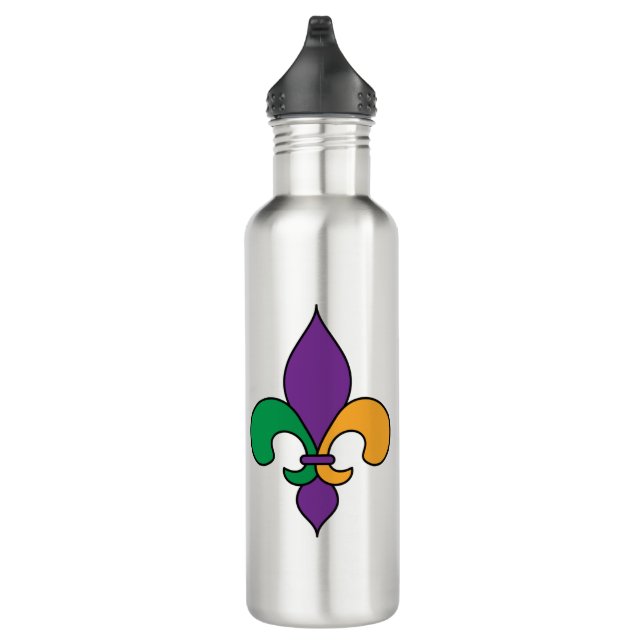 Mardi Gras Fleur de Lis Louisiana 710 Ml Water Bottle (Right)