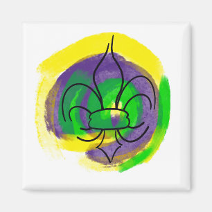 Mardi Gras Fleur De Lis Magnet
