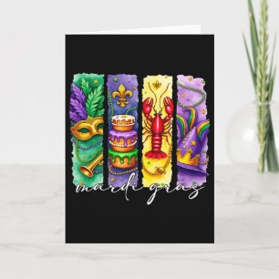 Mardi Gras Fleur De Lis Mask King Cake Crawfish Lo Card