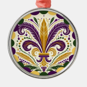 Mardi Gras fleur-de-lis Metal Ornament