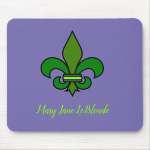 Mardi Gras Fleur de Lis Mouse Pad Purple