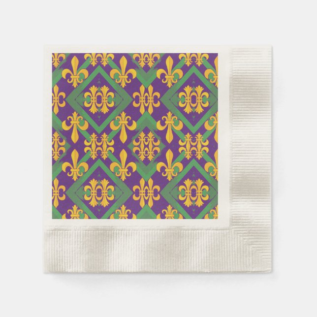 Mardi Gras Fleur de lis Napkin (Front)