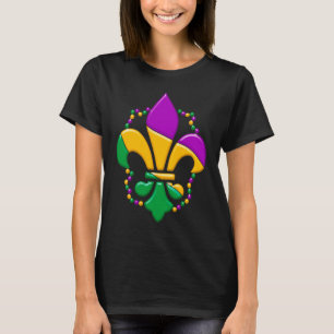 Mardi Gras Fleur De Lis Paint Splatter Girl Boy Me T-Shirt