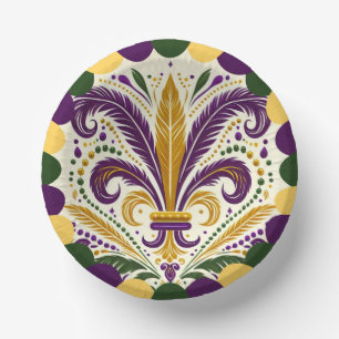 Mardi Gras fleur-de-lis Paper Plate