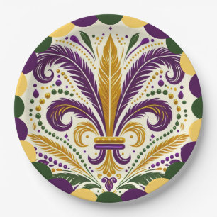 Mardi Gras fleur-de-lis Paper Plate