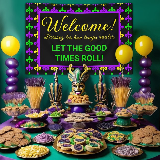 Mardi Gras Fleur de Lis Party Banner (Creator Uploaded)