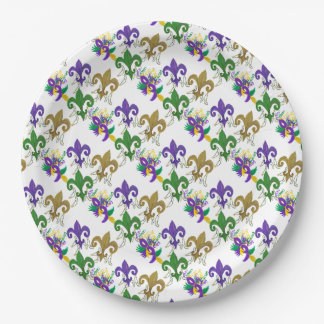 Mardi Gras fleur de lis party Paper Plate