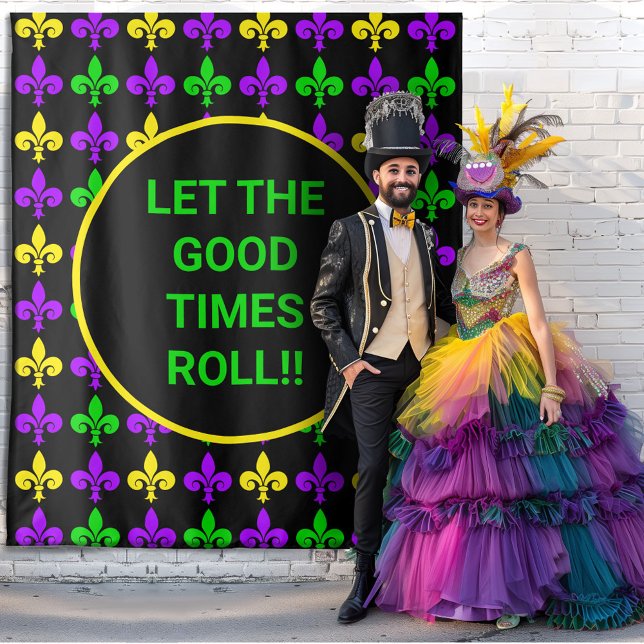 Mardi Gras Fleur de Lis Pattern Custom Backdrop Tapestry (Creator Uploaded)