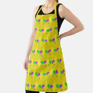 Mardi Gras Fleur-de-Lis Purple Green Yellow Apron