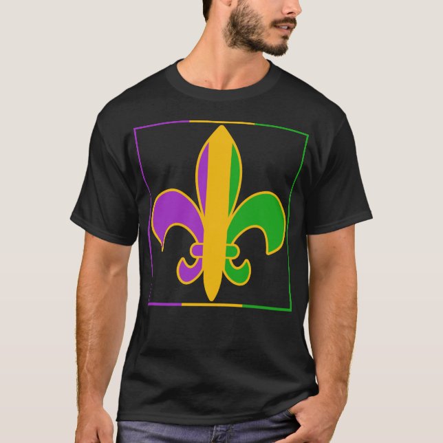 Mardi Gras Fleur De Lis Shirt, Funny Mardi Gras T-Shirt (Front)