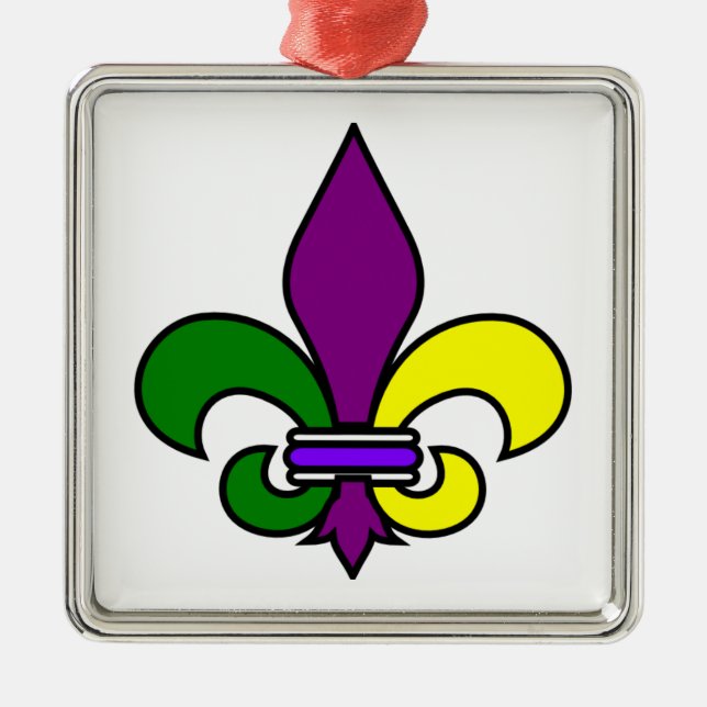 Mardi Gras - Fleur de Lis - SRF Metal Tree Decoration (Front)