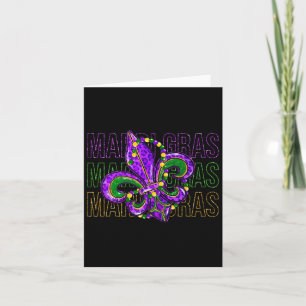 Mardi Gras Fleur De Lis Symbol Louisiana Carnival  Card