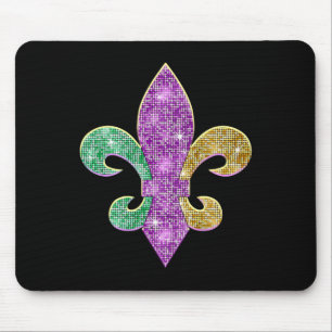 Mardi Gras Fleur De Lis Symbol Louisiana Carnival Mouse Pad