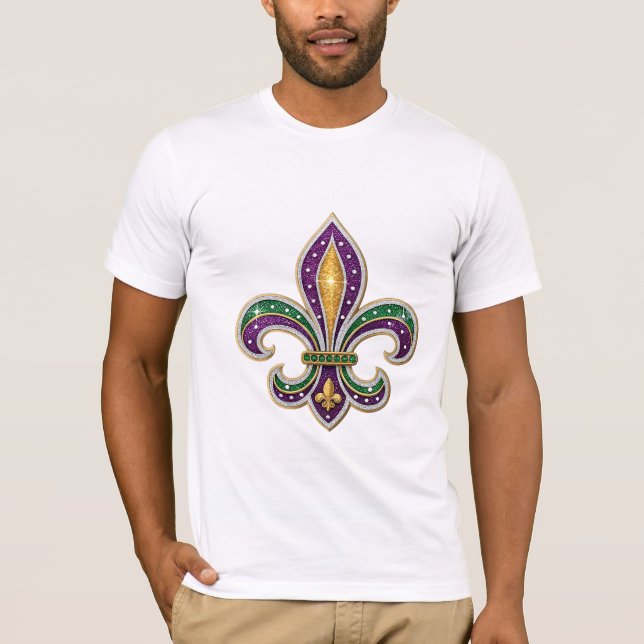 Mardi Gras Fleur de Lis T-Shirt (Front)