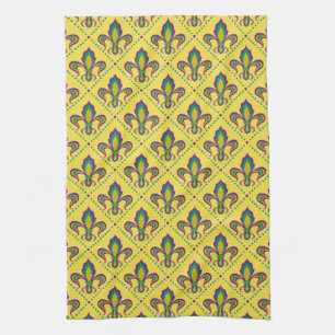 Mardi Gras Fleur De Lis Tea Towel