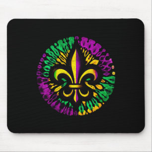 Mardi Gras Fleur De Lis Tie Dye Men Women Carnival Mouse Pad