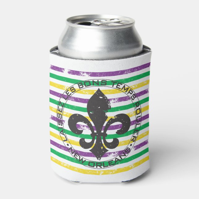 Mardi Gras Fleur di Lis Can Cooler (Can Front)