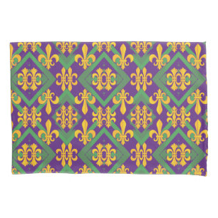 Mardi gras fleur di Lis  Pillowcase