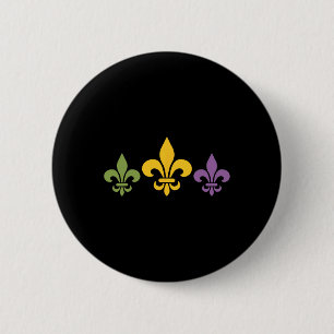 Mardi Gras Fleur Funny Cute Retro Mardi Gras Festi 6 Cm Round Badge