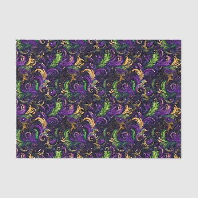 Mardi Gras floral pattern Tissue Paper (Front)