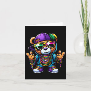 Mardi Gras For Boys Mens Hip Hop Bear New Orleans Card