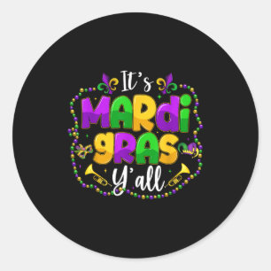 Mardi Gras For Women Kids Classic Round Sticker