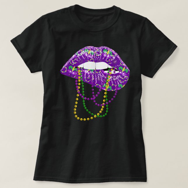 Mardi Gras for Women Lips Queen Carnival Costume G T-Shirt (Design Front)