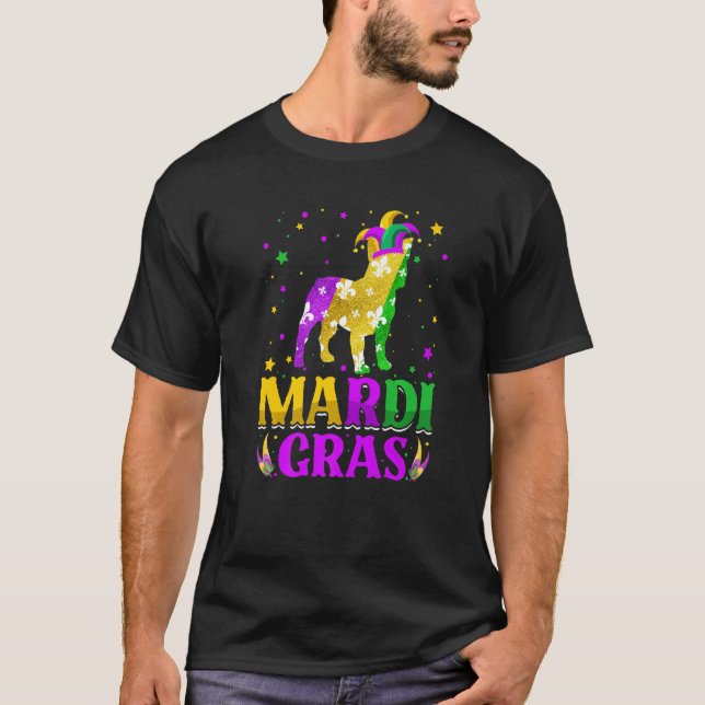 Mardi Gras French Bulldog Dog Carnival Jester T-Shirt (Front)