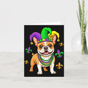 Mardi Gras French Bulldog Nola Fat Tuesday Cute Fr Card