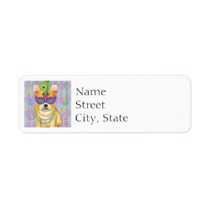 Mardi Gras Frenchie Return Address Label