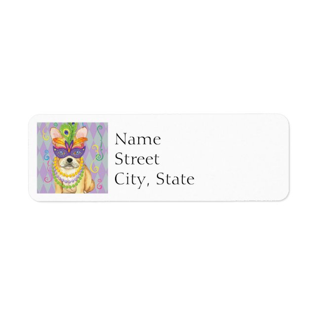 Mardi Gras Frenchie Return Address Label (Front)