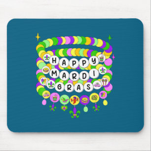 Mardi Gras Friendship Bracelet Beads Artwork Mouse Pad