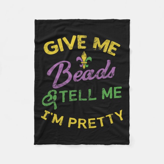 Mardi Gras Funny Beads Unique New Orleans Gift  Fleece Blanket (Front)