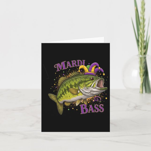 Mardi Gras - Funny Fishing Design  Card (Front)