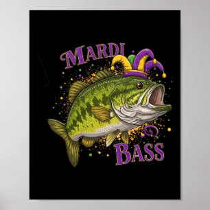 Mardi Gras - Funny Fishing Design Poster